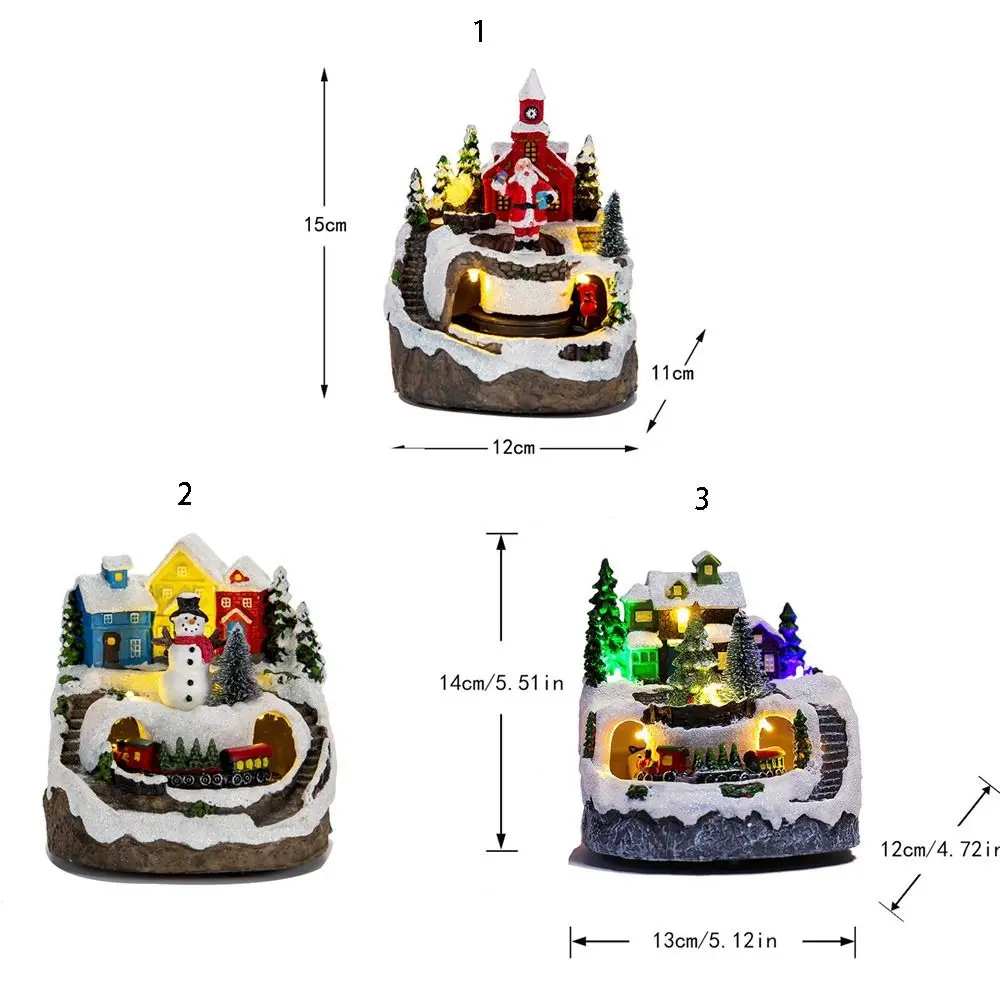 Fantastic Resin Christmas Luminous Music Box Easy to Use Vivid Snow House Music Box Exquisite Christmas Luminous House Kids