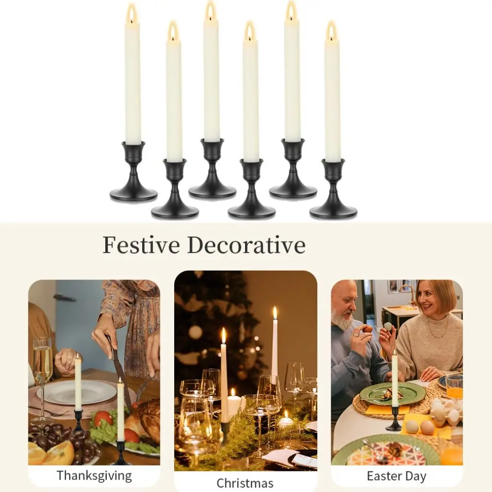 2 Pcs Iron Art Gold Taper Candle Holders Non-slip Rust Resistant Metal Candlestick Holder Stable Nordic Candle Cup
