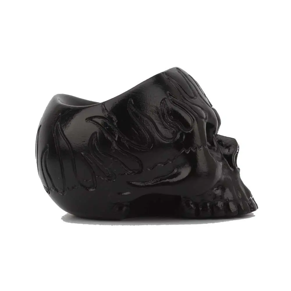European Style Unique Skull Candle Holder Exquisite Handicraft Skeleton Candlestic Ornaments Black Resin Candlestick Halloween