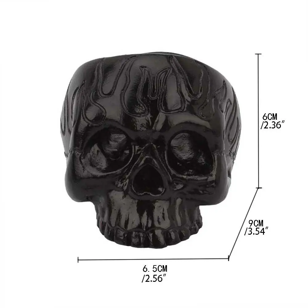 European Style Unique Skull Candle Holder Exquisite Handicraft Skeleton Candlestic Ornaments Black Resin Candlestick Halloween