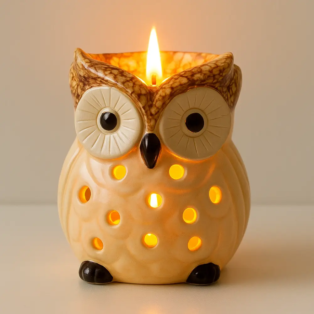 Ceramic Owl Aromatherapy Stove Relaxing Heat Resistant Incense Candle Stove Eco-Friendly Handmade Incense Container Beauty Salon