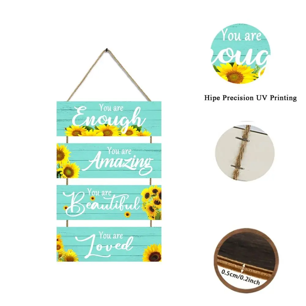 Crafts Wooden Wall Hanging Creative Colorful Wall Art Sign Exquisite Sunflower Door Pendant Gift