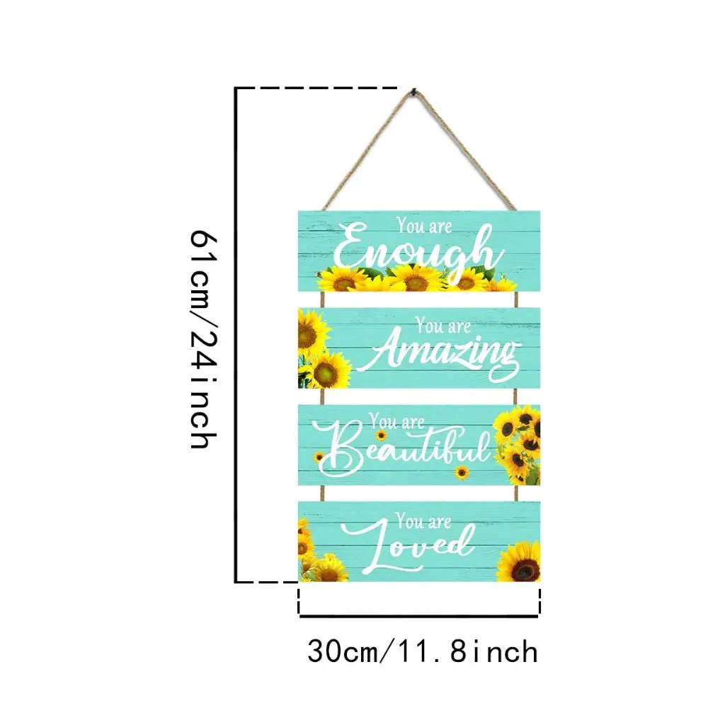 Crafts Wooden Wall Hanging Creative Colorful Wall Art Sign Exquisite Sunflower Door Pendant Gift
