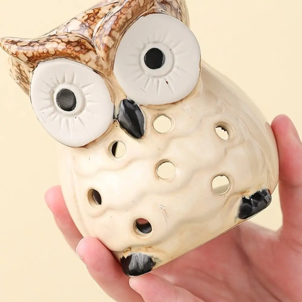 Ceramic Owl Aromatherapy Stove Relaxing Heat Resistant Incense Candle Stove Eco-Friendly Handmade Incense Container Beauty Salon