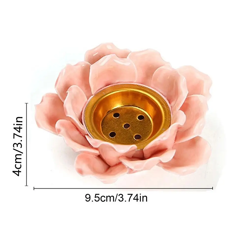 Handmade Ceramic Incense Burner Detachable Heat-resistant Flower Incense Stick Stand 5 Holes Vintage Lotus Aromatherapy Holder