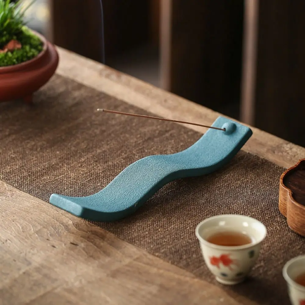 Creative Handicraft Wave Incense Sticks Holder Antique Ceramic line Incense Stove Stable Incense Holder Tea House