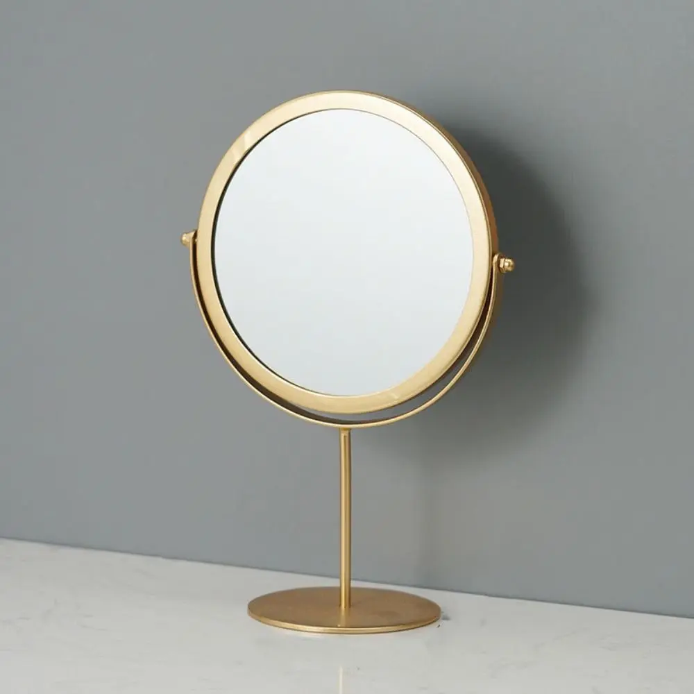 High-definition Rotating Desktop Mirror Rotating European-style Metal Makeup Mirror Metal Art Dormitory Beauty Mirror Dormitory