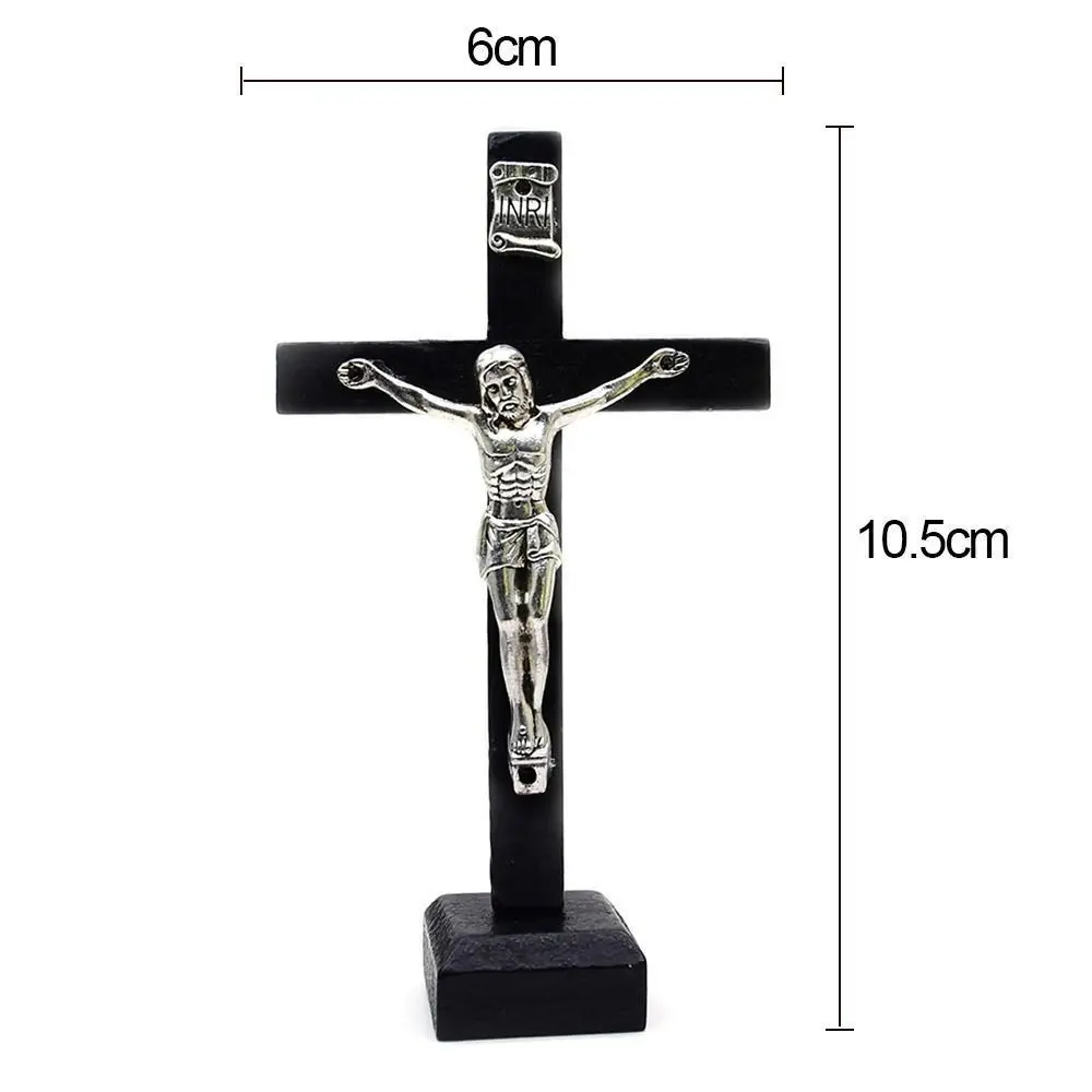 Gift With Stand Wood Crucifix Catholic Religious Charm Catholic Jesus Cross Wooden Prayer Vintage Religious Decoration Church