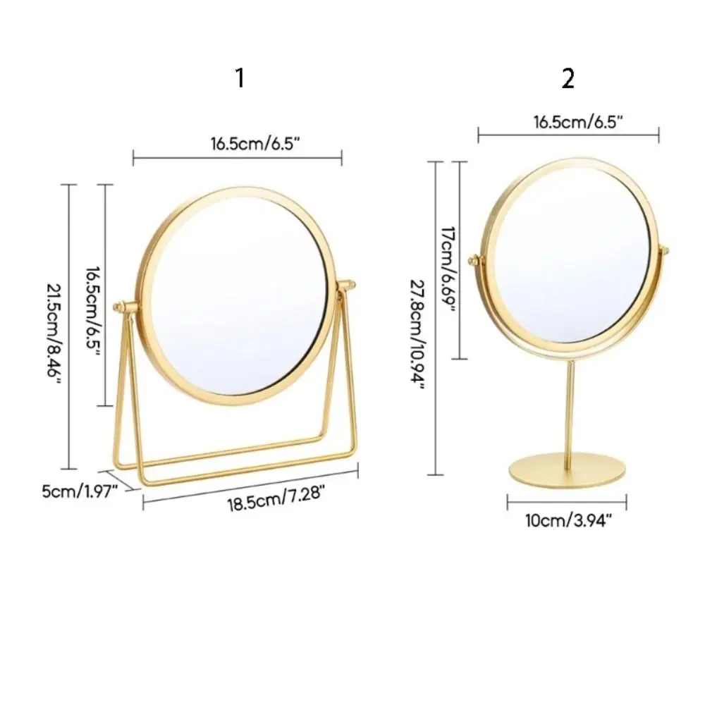 High-definition Rotating Desktop Mirror Rotating European-style Metal Makeup Mirror Metal Art Dormitory Beauty Mirror Dormitory