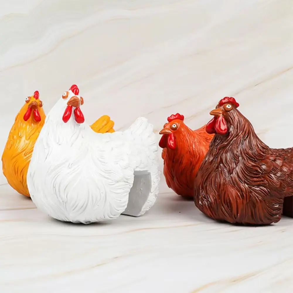 Exquisite Handicraft Hen Figurine Cartoon Unique Chicken Sculpture Resin Art Garden Statue Living Room