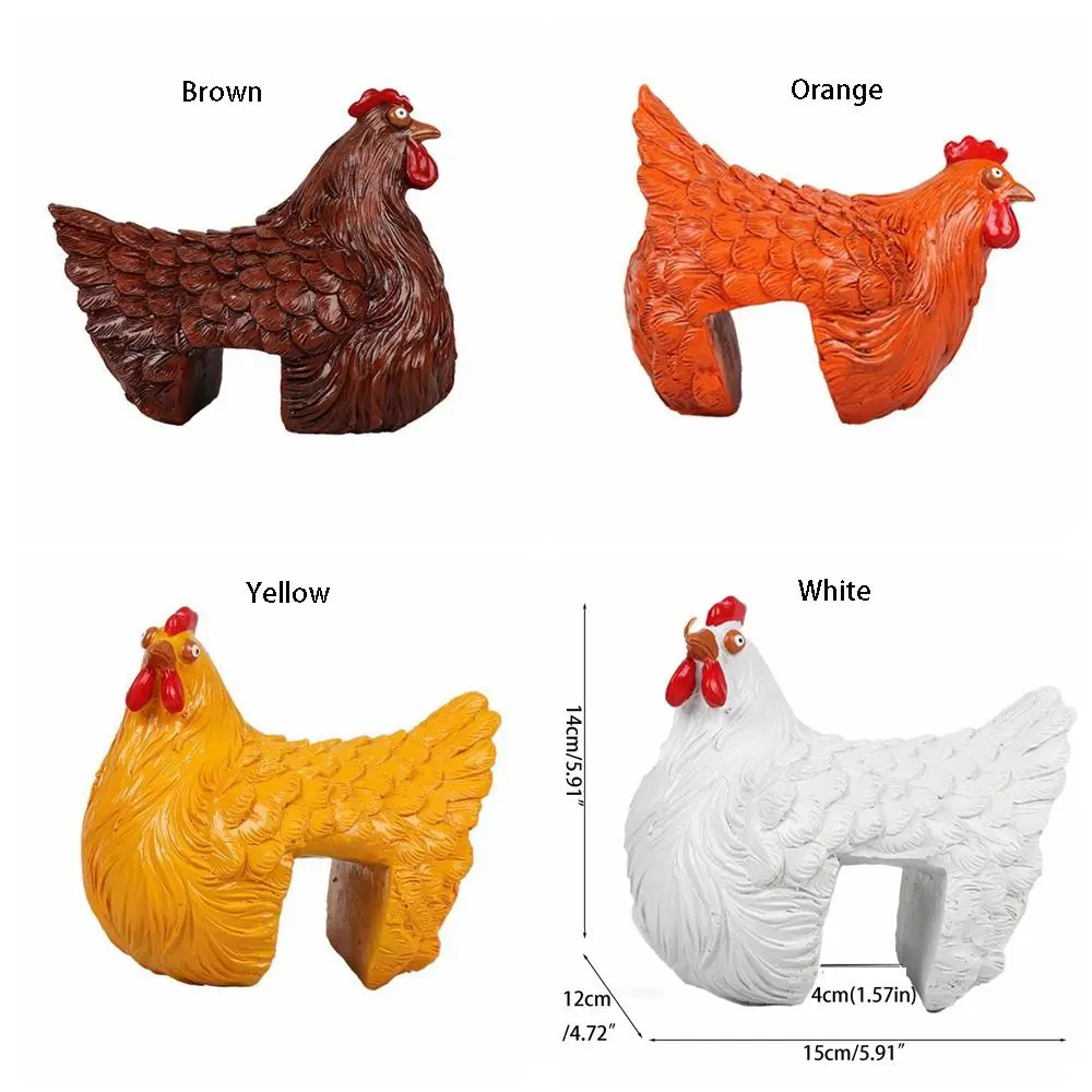 Exquisite Handicraft Hen Figurine Cartoon Unique Chicken Sculpture Resin Art Garden Statue Living Room