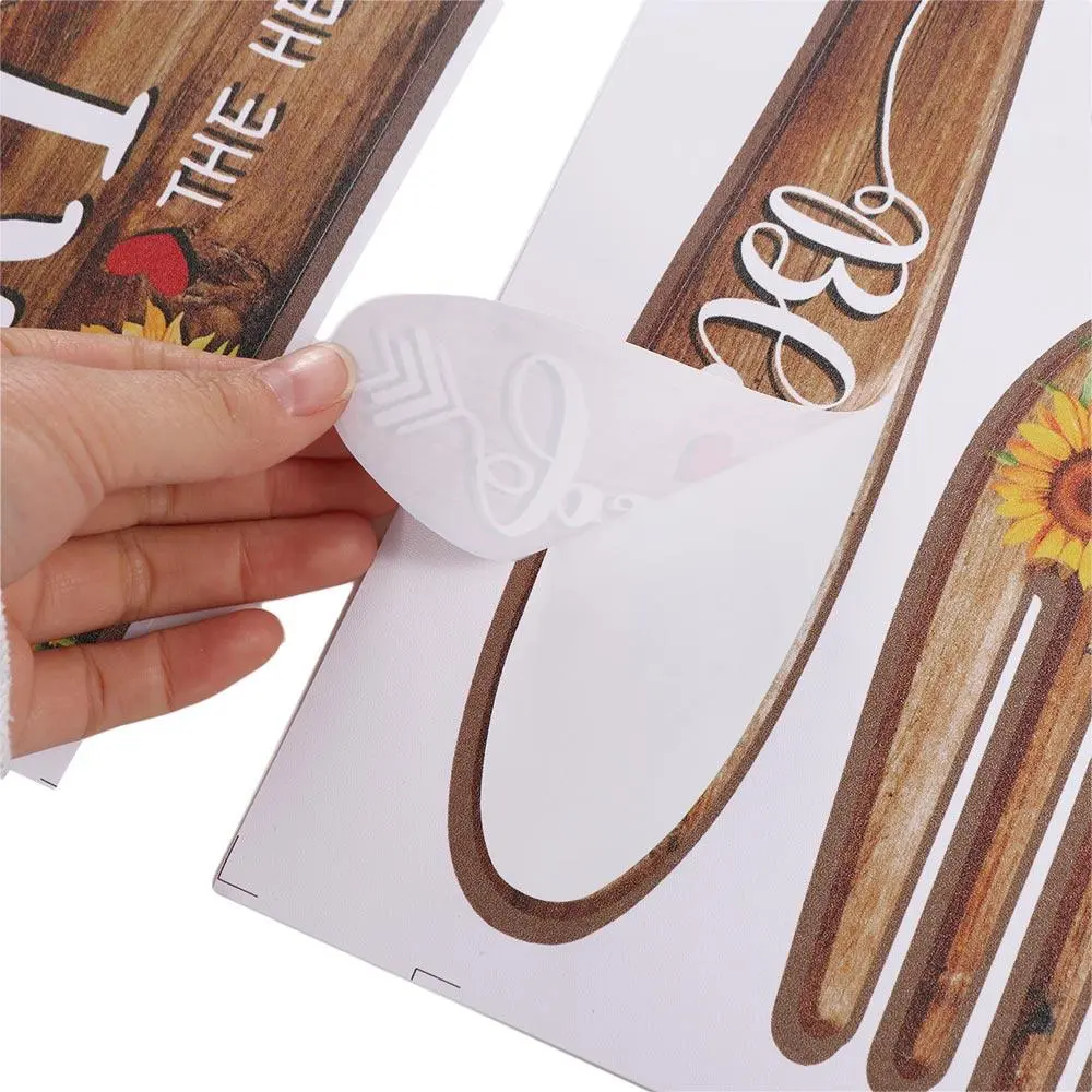 2Pcs/set Sunflower Sunflower Spoon Fork Sticker PVC Waterproof Kitchen Restaurant Decal Fork and Spoon Moisture-proof Cupboard