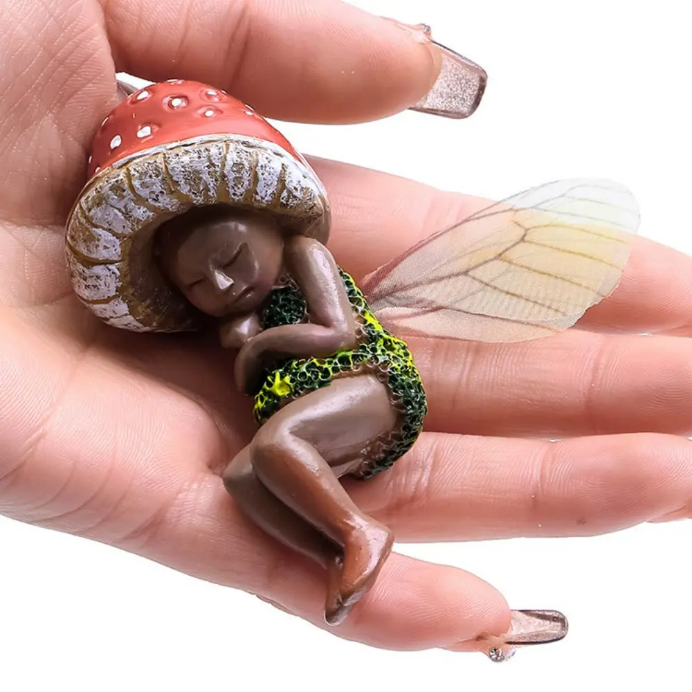 Artwork Home Decor Mushroom Fairy Sleeping Fairy Handicraft Fairy Ornament Resin Crafts Statue Garden Decoration