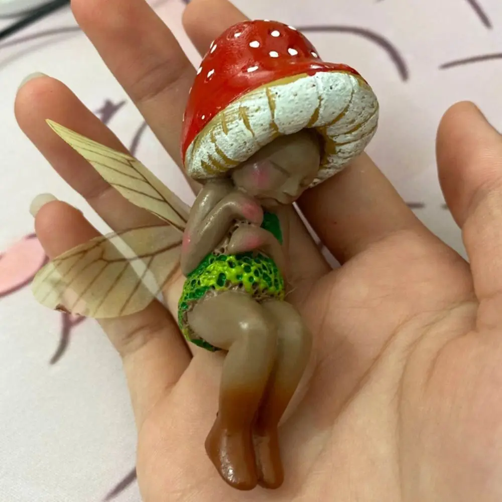 Artwork Home Decor Mushroom Fairy Sleeping Fairy Handicraft Fairy Ornament Resin Crafts Statue Garden Decoration