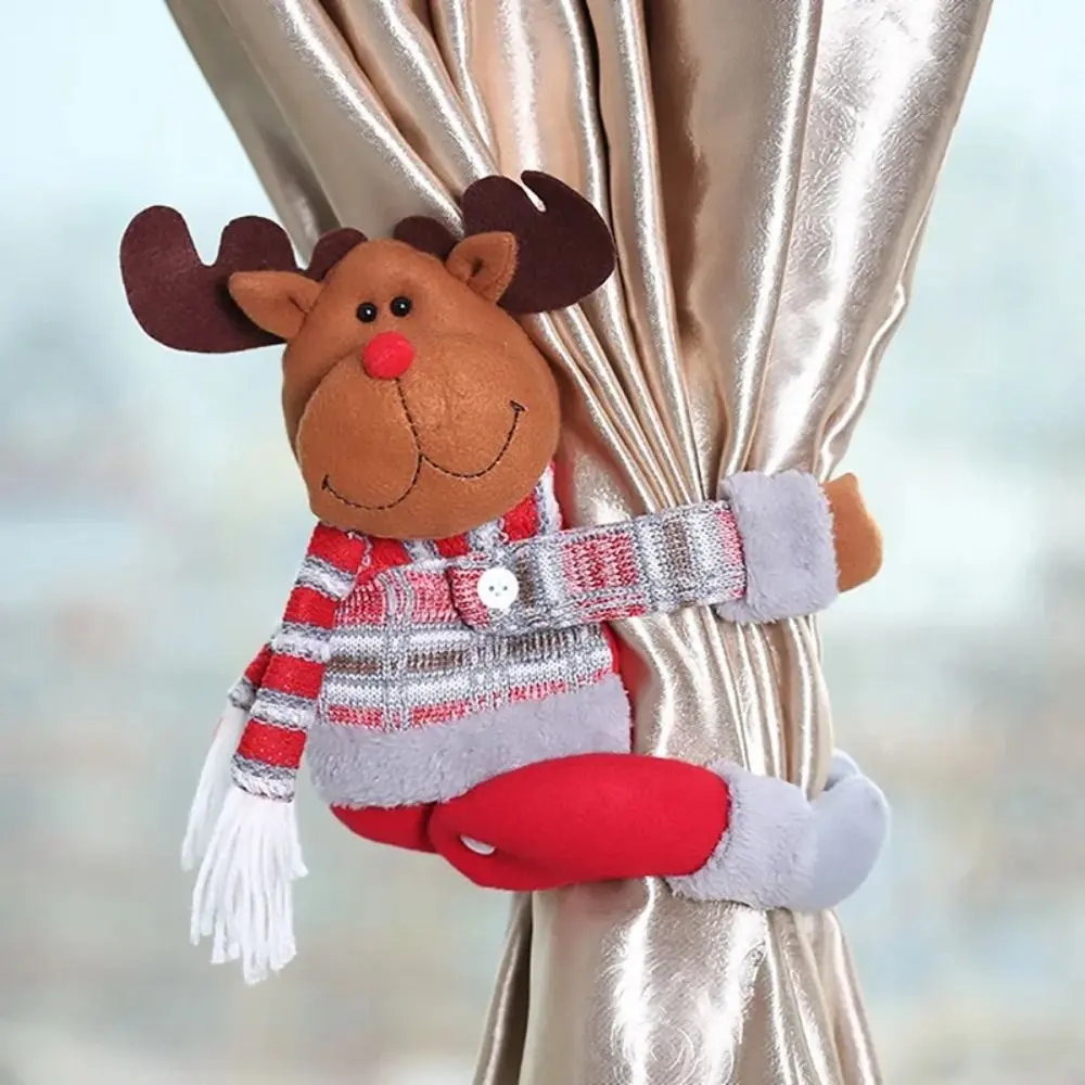 Santa Claus Christmas Curtain Buckle Christmas Tree Ornament Snowman Christmas Decoration Durable Party Supplies Curtain Strap