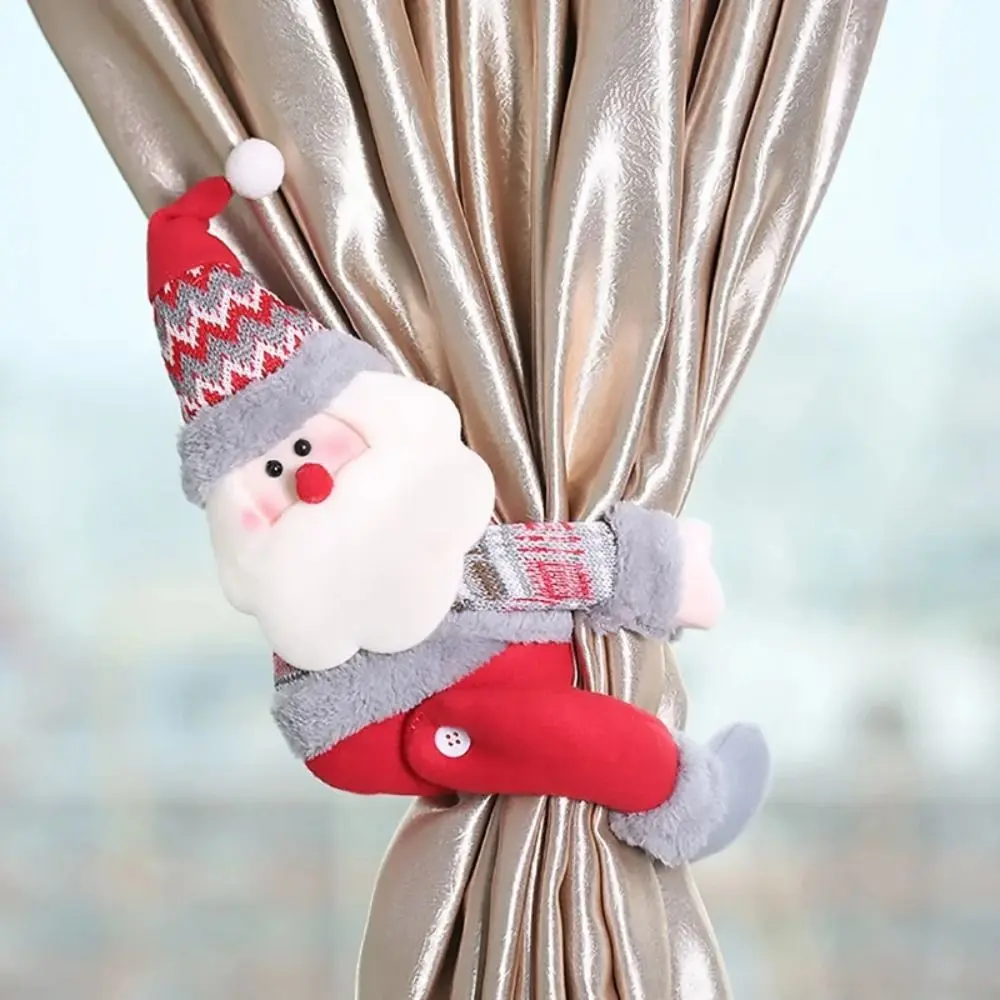 Santa Claus Christmas Curtain Buckle Christmas Tree Ornament Snowman Christmas Decoration Durable Party Supplies Curtain Strap