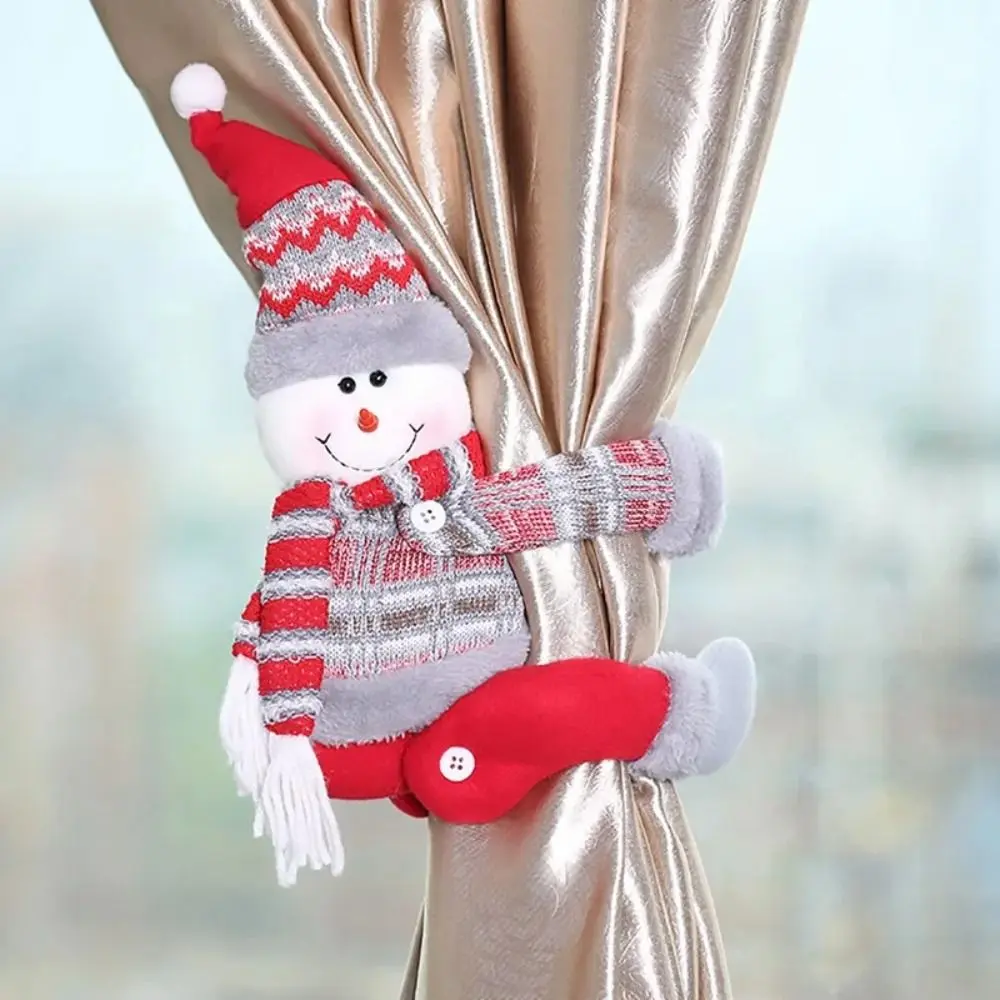 Santa Claus Christmas Curtain Buckle Christmas Tree Ornament Snowman Christmas Decoration Durable Party Supplies Curtain Strap