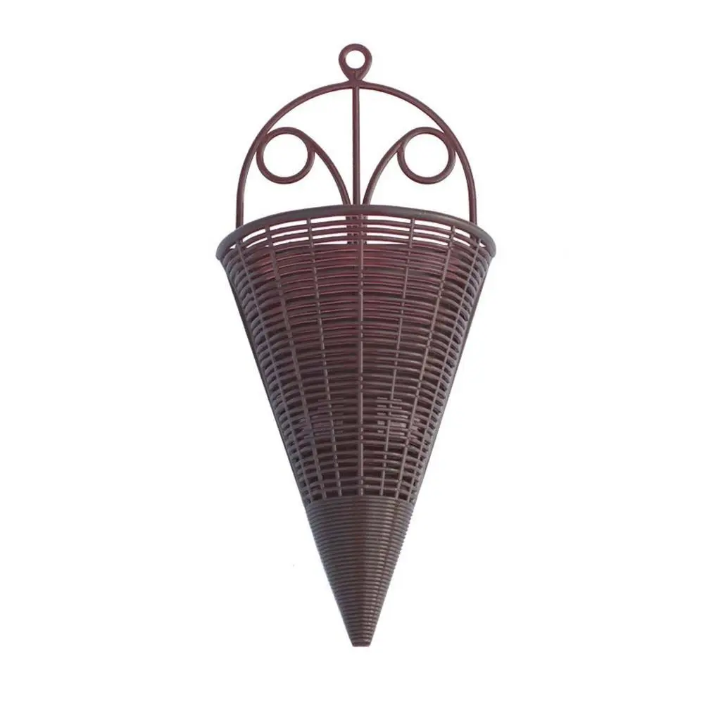 Triangle Imitation Rattan Hanging Flower Basket Simulation Plastic Artificial Wall Hanging Flower Pot Wall Hanging