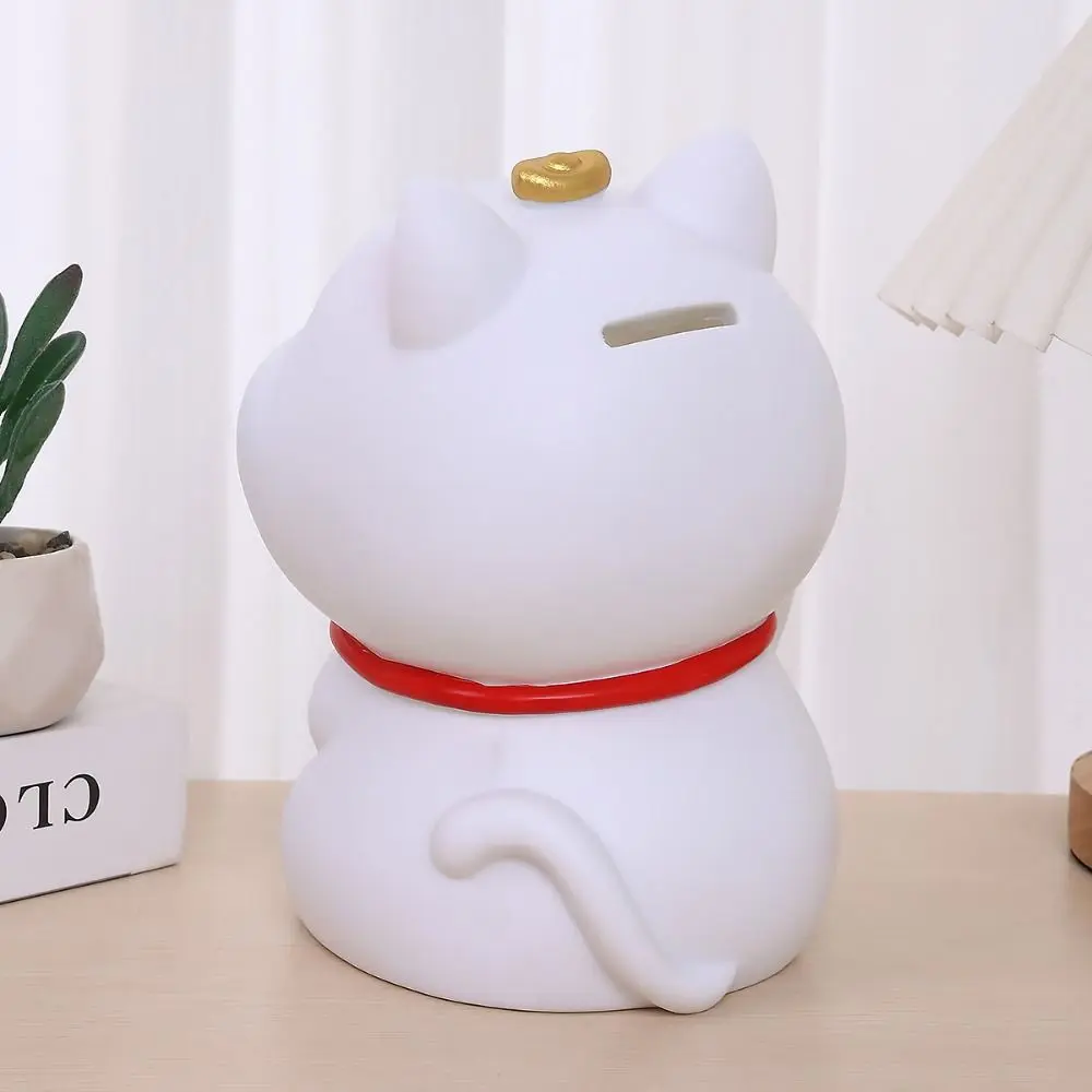 Funny Cute Cat Piggy Bank Eco Friendly Anti-fall Lucky Cat Ornament Large Capacity Animal Saving Pot New Years
