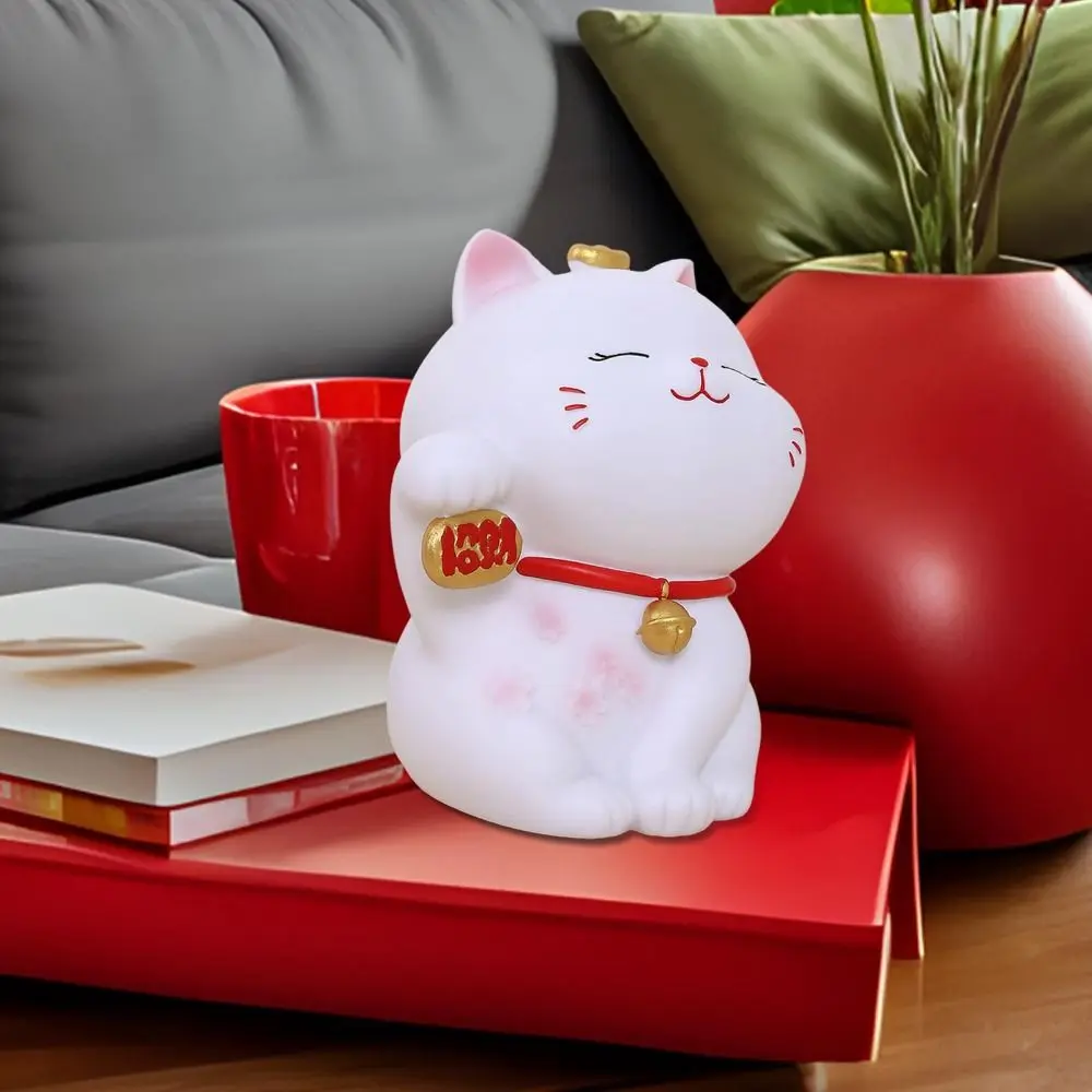 Funny Cute Cat Piggy Bank Eco Friendly Anti-fall Lucky Cat Ornament Large Capacity Animal Saving Pot New Years