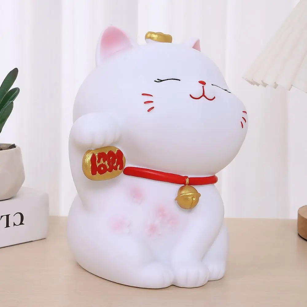 Funny Cute Cat Piggy Bank Eco Friendly Anti-fall Lucky Cat Ornament Large Capacity Animal Saving Pot New Years