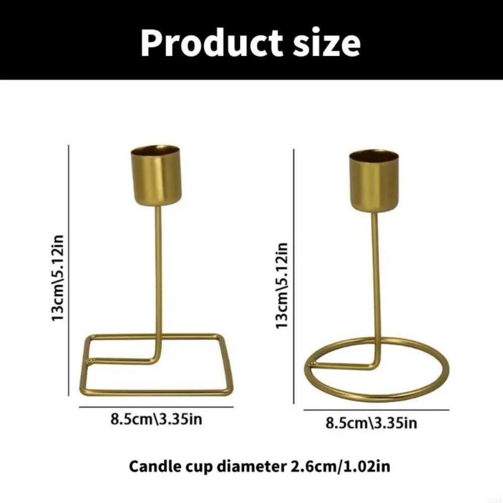 European Styles Exquisite Metal Candlestick Iron Art 3D Gold Candle Holders Geometric Single Head Candlestick Home Decor