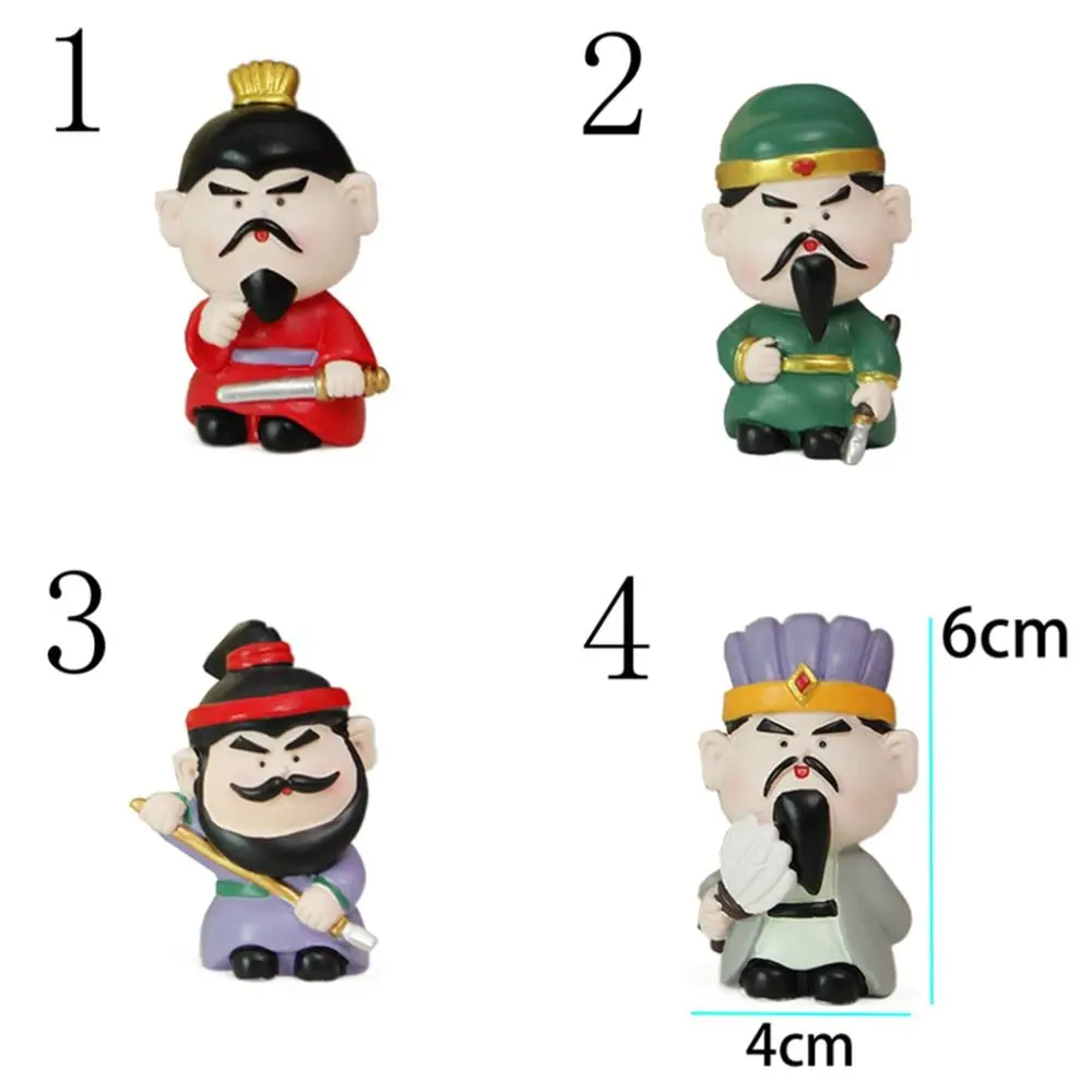 Kawaii Three Kingdoms Desktop Figurine Mini Cartoon Guan Yu Resin Ornament Durable Exquisite Car Ornament Living Room