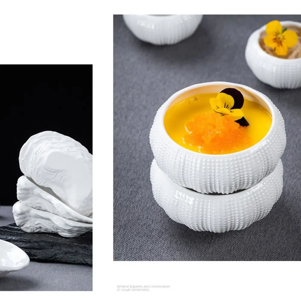 Tableware Ceramic Oyster Plate Exquisite Irregular Storage Dish Reusable Multi-Function Dessert Tray Salad