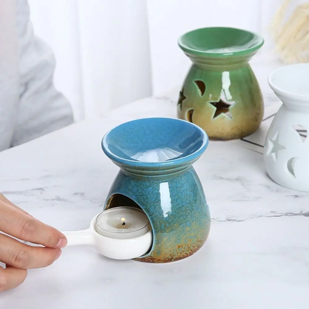 Small Star Moon Incense Burner Durable Colorful Candle Essential Oil Burner Romantic Creative Aroma Candle Holder Gift