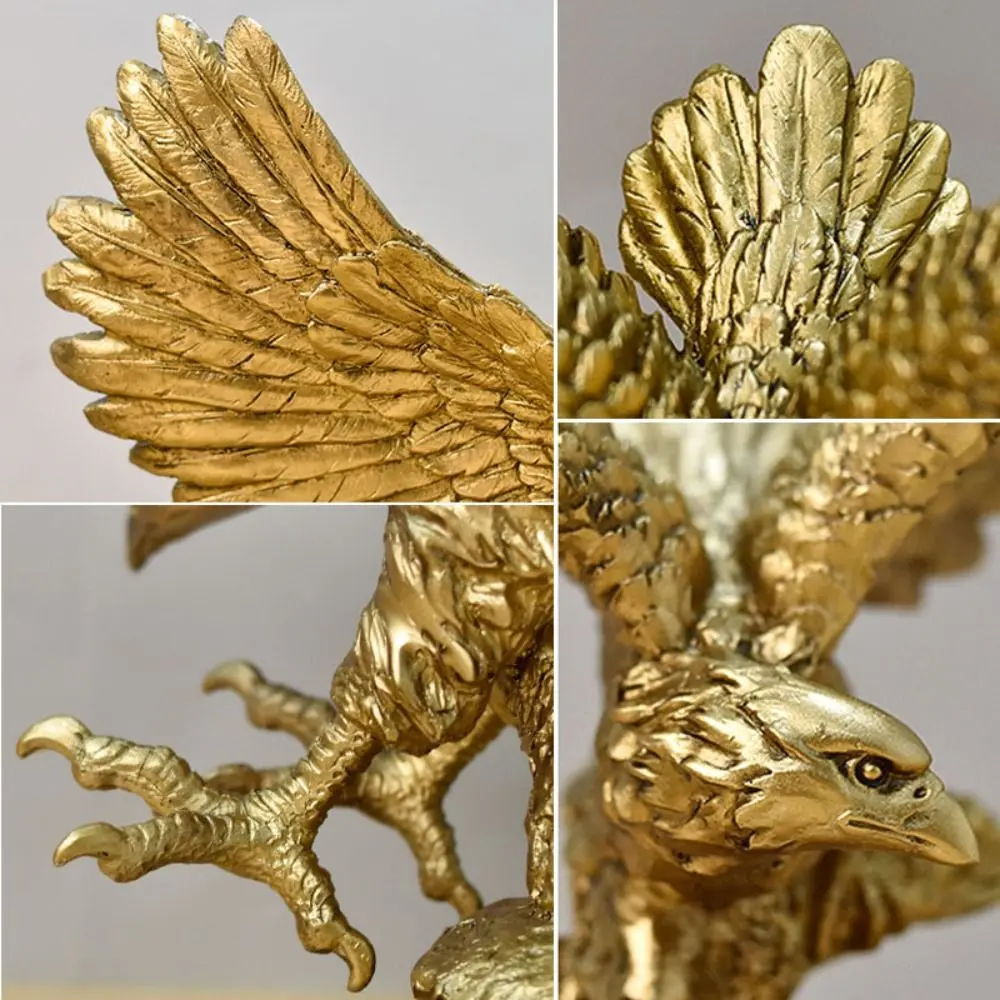 Family Ornaments Resin Golden Eagle Figurines Chinese Style Eagle Resin Eagle Vivid Study