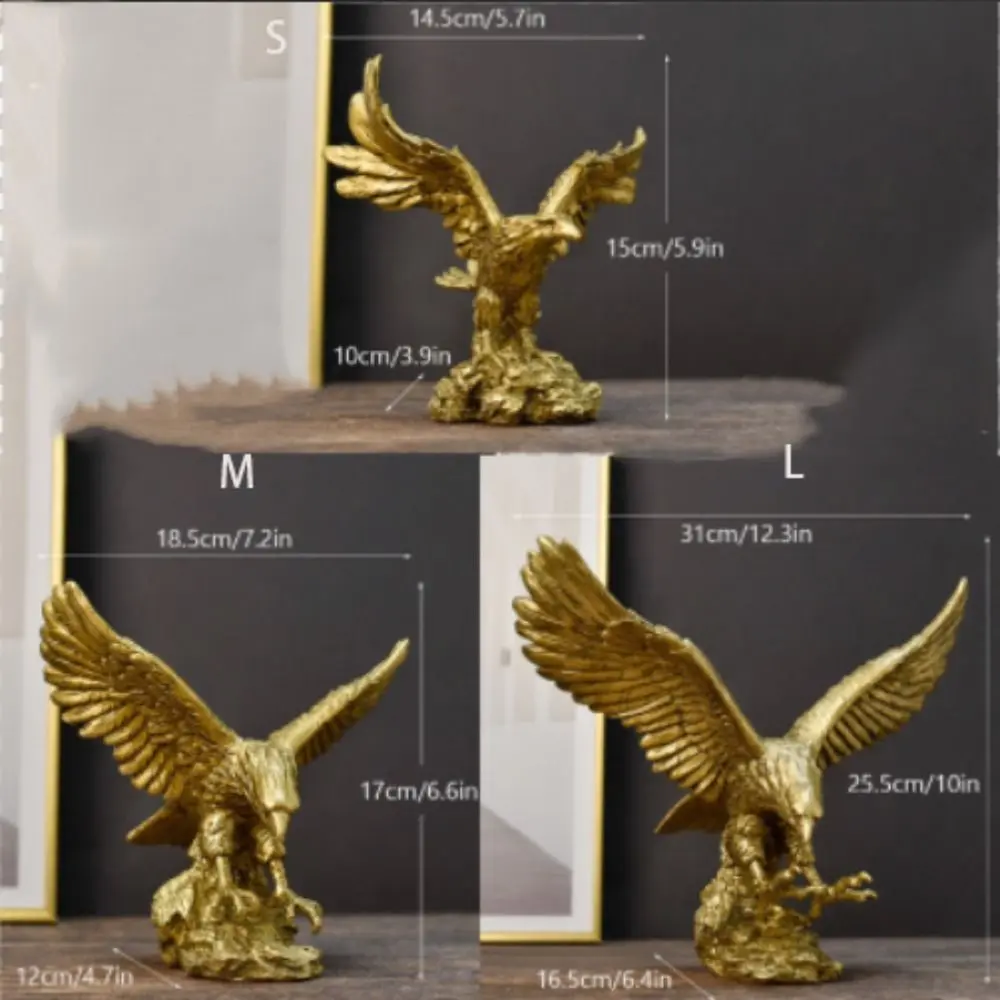 Family Ornaments Resin Golden Eagle Figurines Chinese Style Eagle Resin Eagle Vivid Study
