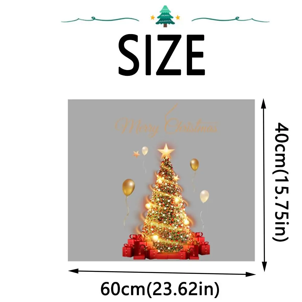 Cartoon Pattern Christmas Tree Window Stickers DIY Waterproof Glass Wall Sticker Portable Transparent PVC Festival Decals