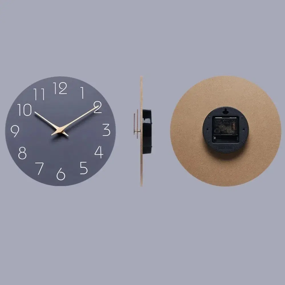 Modern 10 Inch Wall Clock Non Ticking Hanging Digital Clock Round Minimalist Style Scale Clock Dining Room
