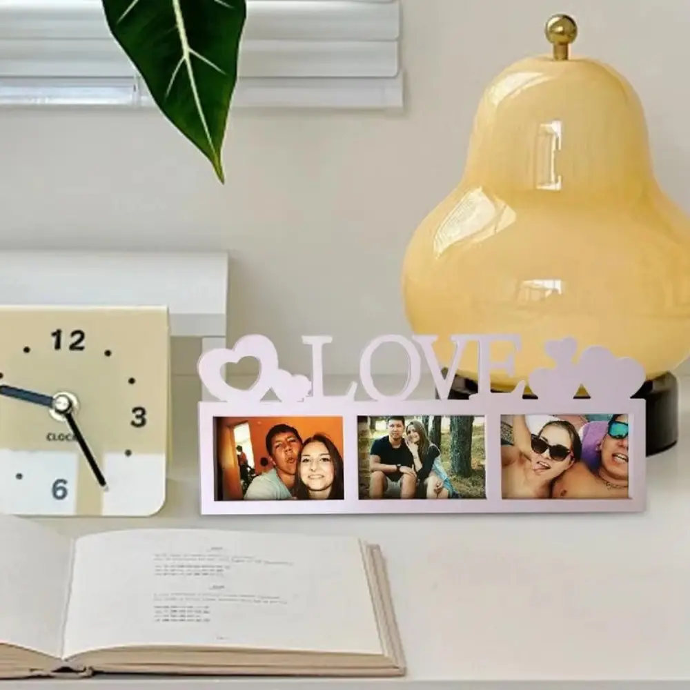 Romantic Dependable Wooden Picture Frame Unique Simlke DIY Photo Frame White Couples Wall Frame Home Decor