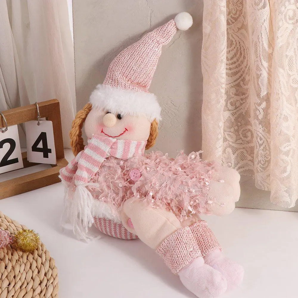 Reusable Pink Sequined Curtain Buckle Hanging Cartoon Christmas Rudolph Curtain Tieback Cute Sequined Elf Ornaments Window Decor