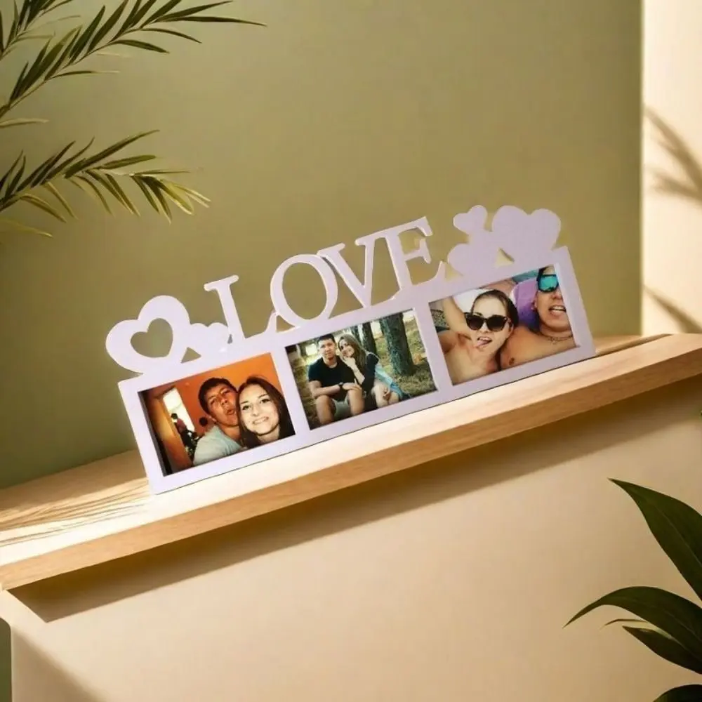 Romantic Dependable Wooden Picture Frame Unique Simlke DIY Photo Frame White Couples Wall Frame Home Decor