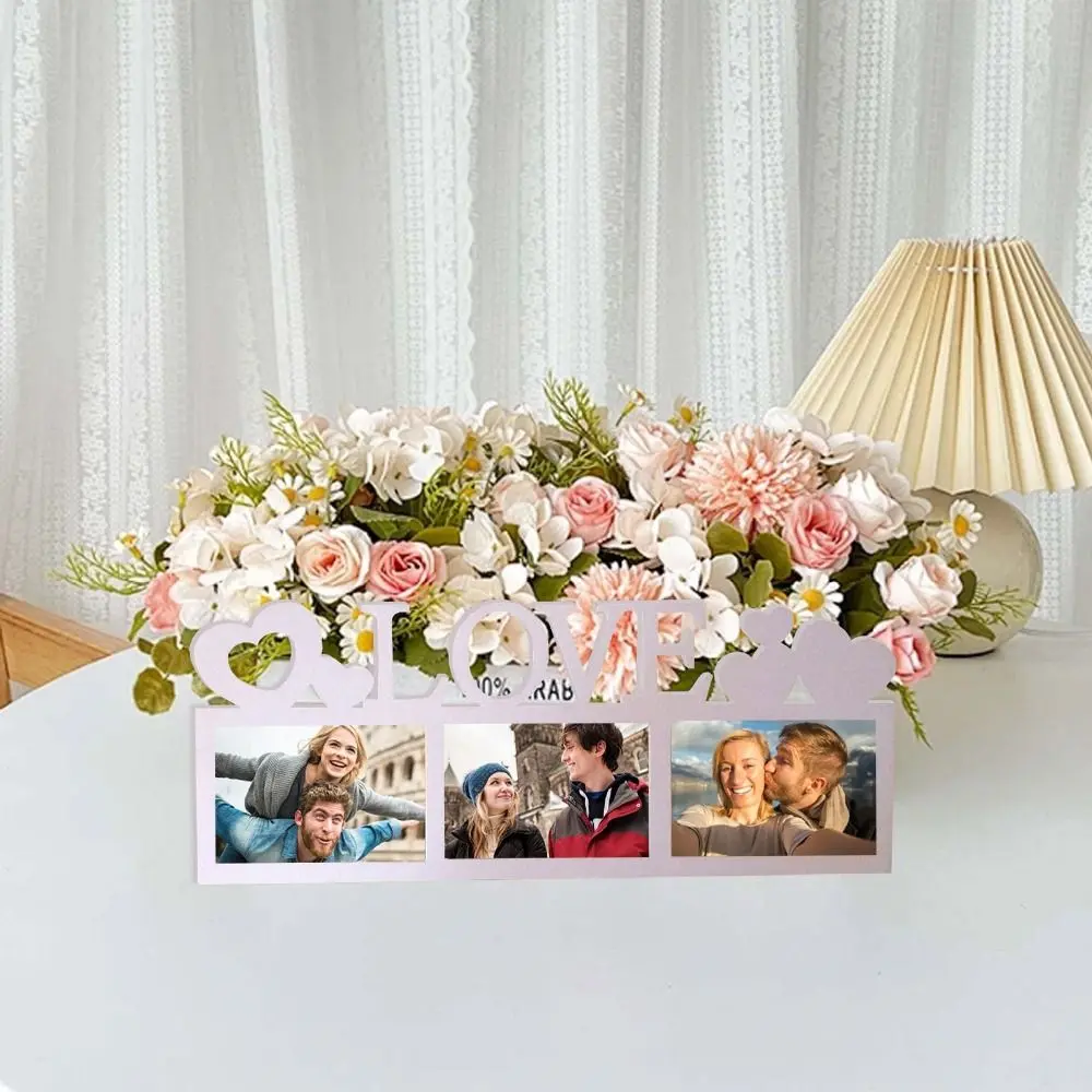 Romantic Dependable Wooden Picture Frame Unique Simlke DIY Photo Frame White Couples Wall Frame Home Decor