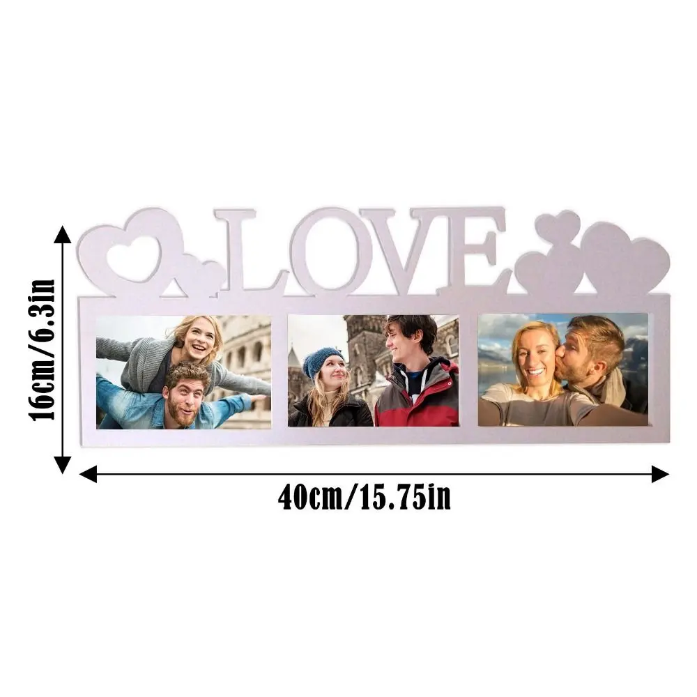 Romantic Dependable Wooden Picture Frame Unique Simlke DIY Photo Frame White Couples Wall Frame Home Decor