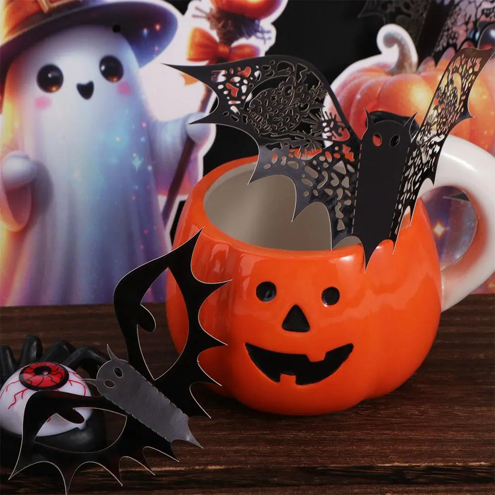 12pcs Home Decoration Accessories Black 3D Bats Sticker Realistic DIY Bat Wall Sticker PVC Cartoon Spooky Bat Decal Bar