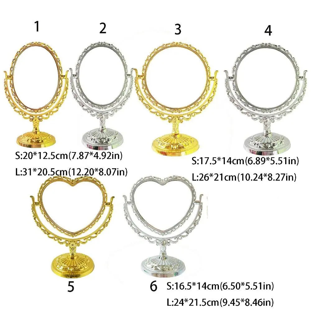 Double-sided Rotation Makeup Mirror With Frame High Definition Desktop Makeup Mirror 360 Degree Rotation Vintage Cosmetic Mirror