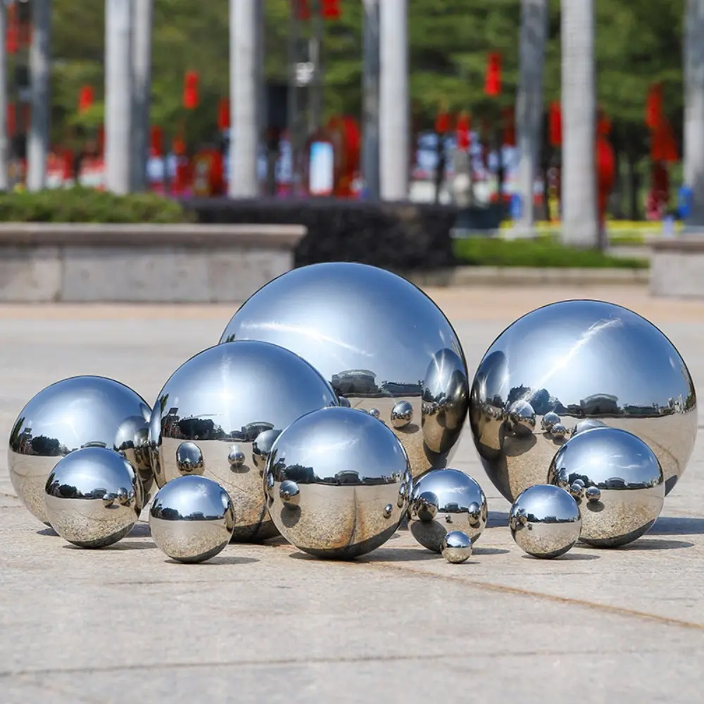 Metal Rust-Proof Ornament Mirror Hollow Ball For Home /Garden/Malls Decoration High Gloss Sphere 304 Stainless Steel Ball