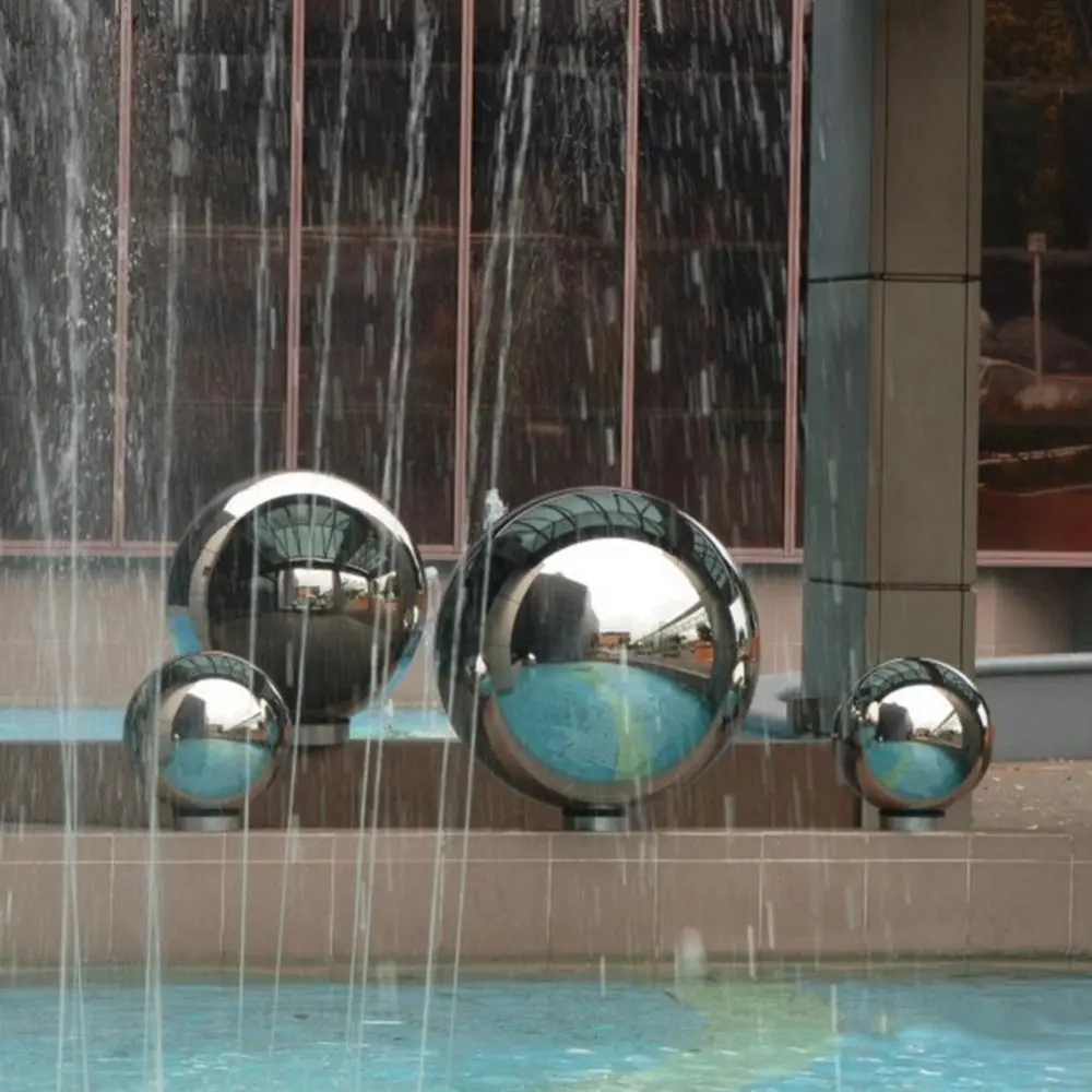 Metal Rust-Proof Ornament Mirror Hollow Ball For Home /Garden/Malls Decoration High Gloss Sphere 304 Stainless Steel Ball