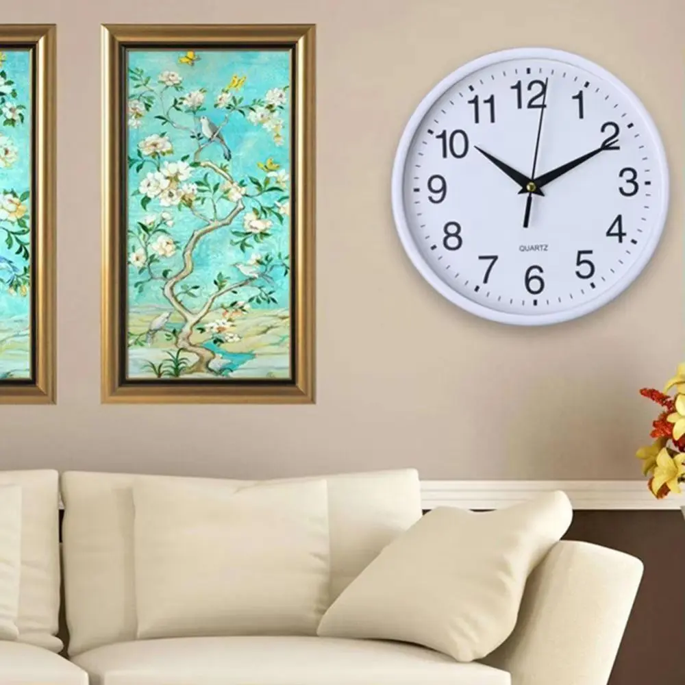 Battery Operated Hanging Clock Non-ticking Easy-to-read Modern Wall Mounted Clock Accurate Easy To Install Round Wall Clocks