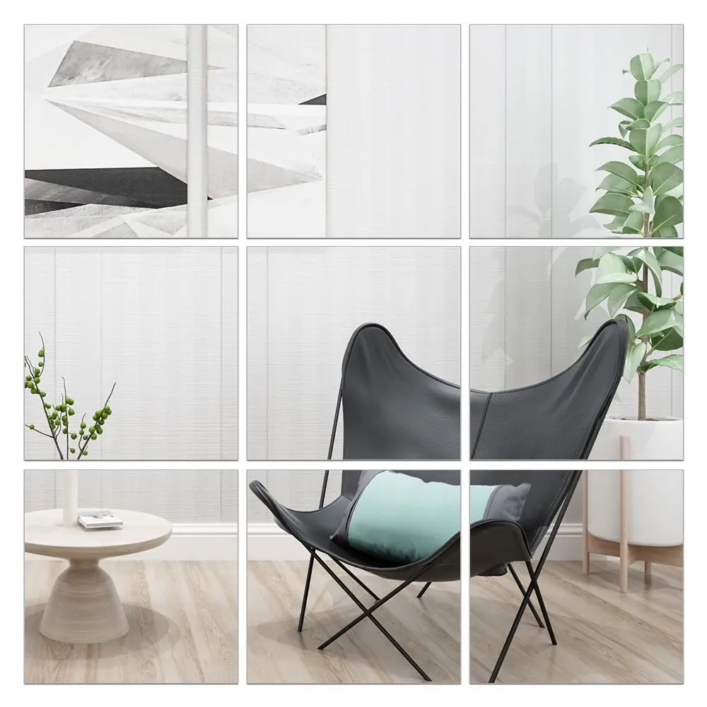 Unbreakable Flexible Mirror Sheets Cuttable Non Glass PET Plastic Mirror Sheet Frameless Square