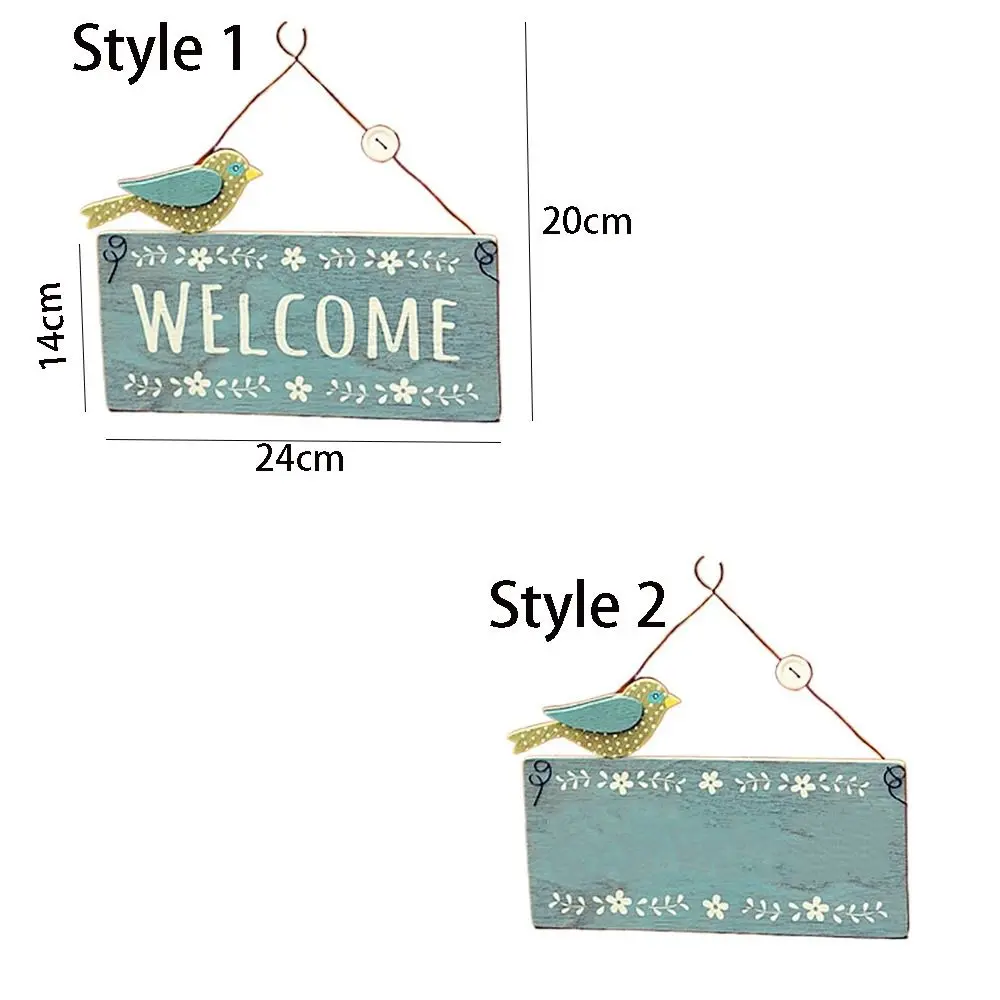 Wooden Doorplate Decoration Hanging Retro Creative Wall Hanging Cute Double-sided Wall Decoration Pendant Home