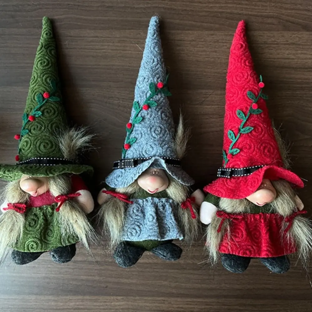 Creative Christmas Big Nose Faceless Doll with Pointed Hat Beautiful Gnome Long Hat Witch Decorated Cartoon Delicate
