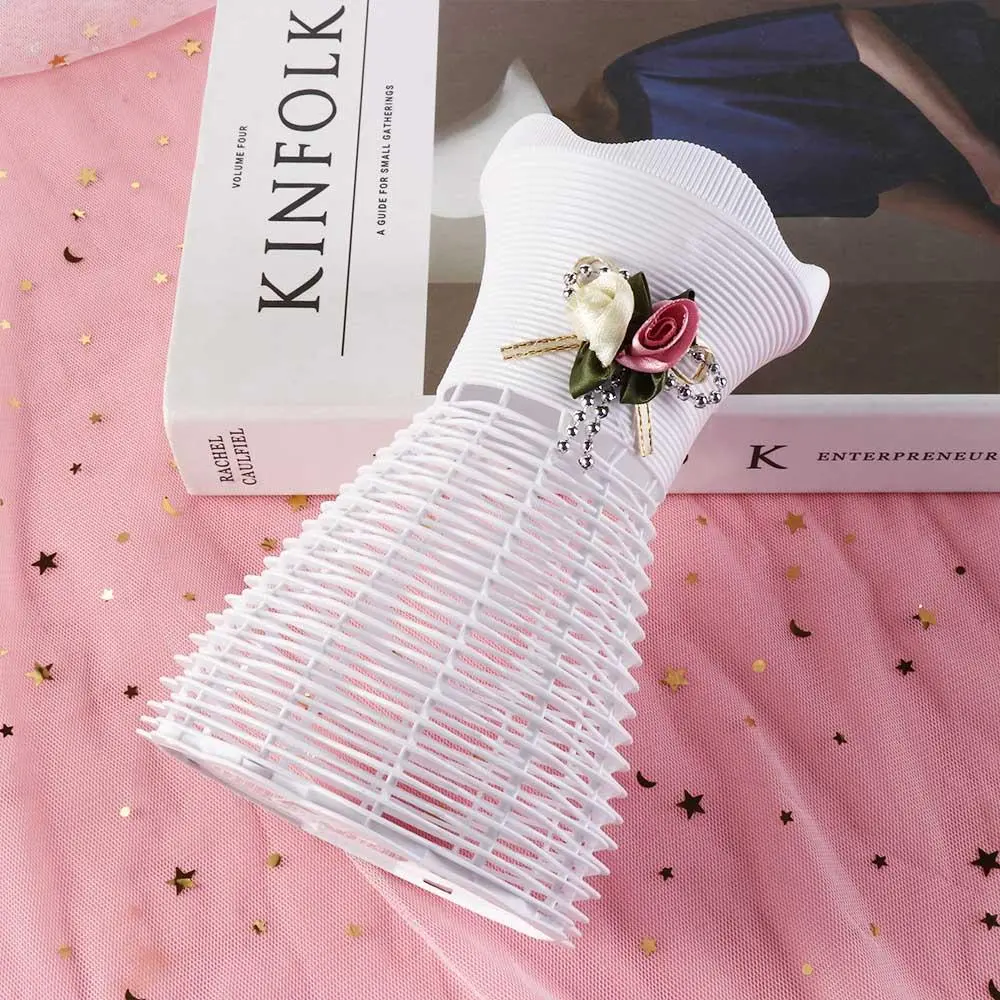 DIY Artificial Rattan Vase Eye-catching Artificial Plastic Flower Pot Handmade Rattan Design Plant Flower Basket Living Room