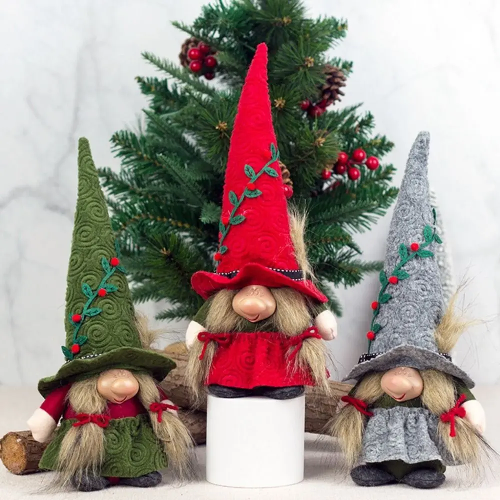 Creative Christmas Big Nose Faceless Doll with Pointed Hat Beautiful Gnome Long Hat Witch Decorated Cartoon Delicate
