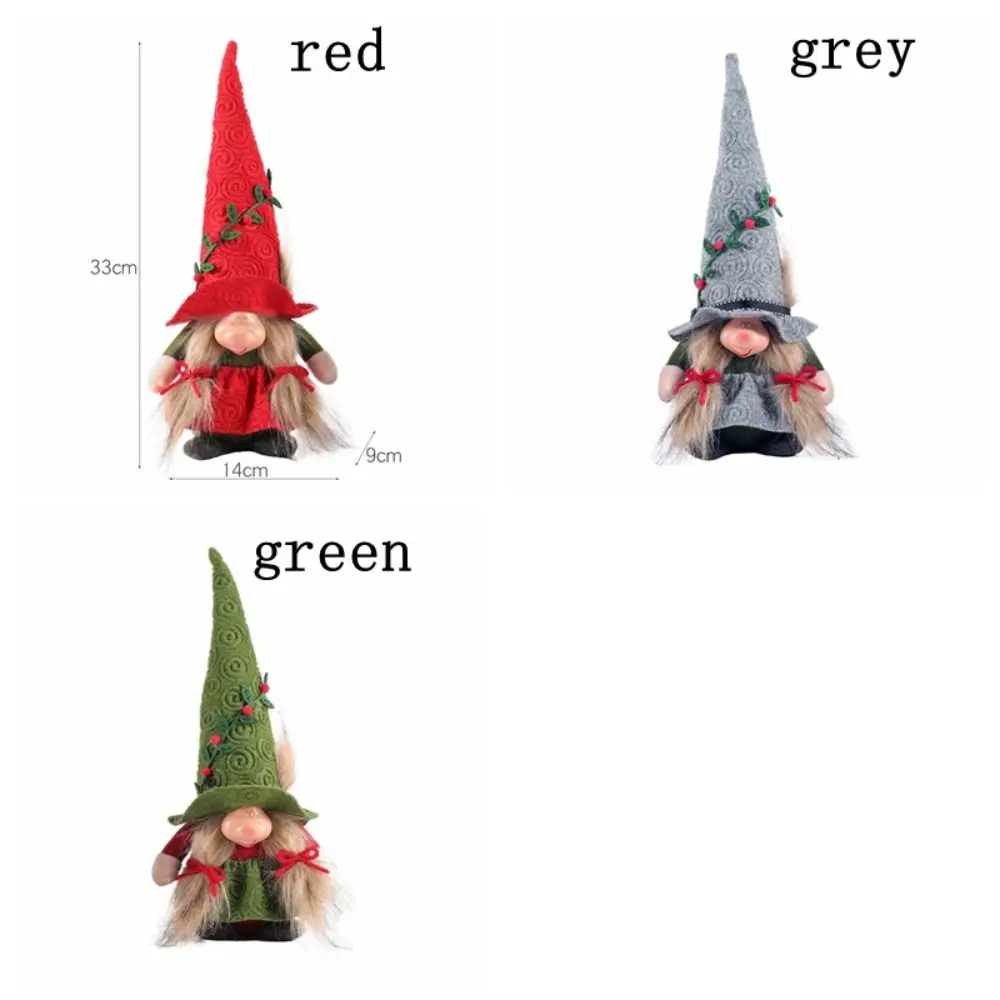 Creative Christmas Big Nose Faceless Doll with Pointed Hat Beautiful Gnome Long Hat Witch Decorated Cartoon Delicate
