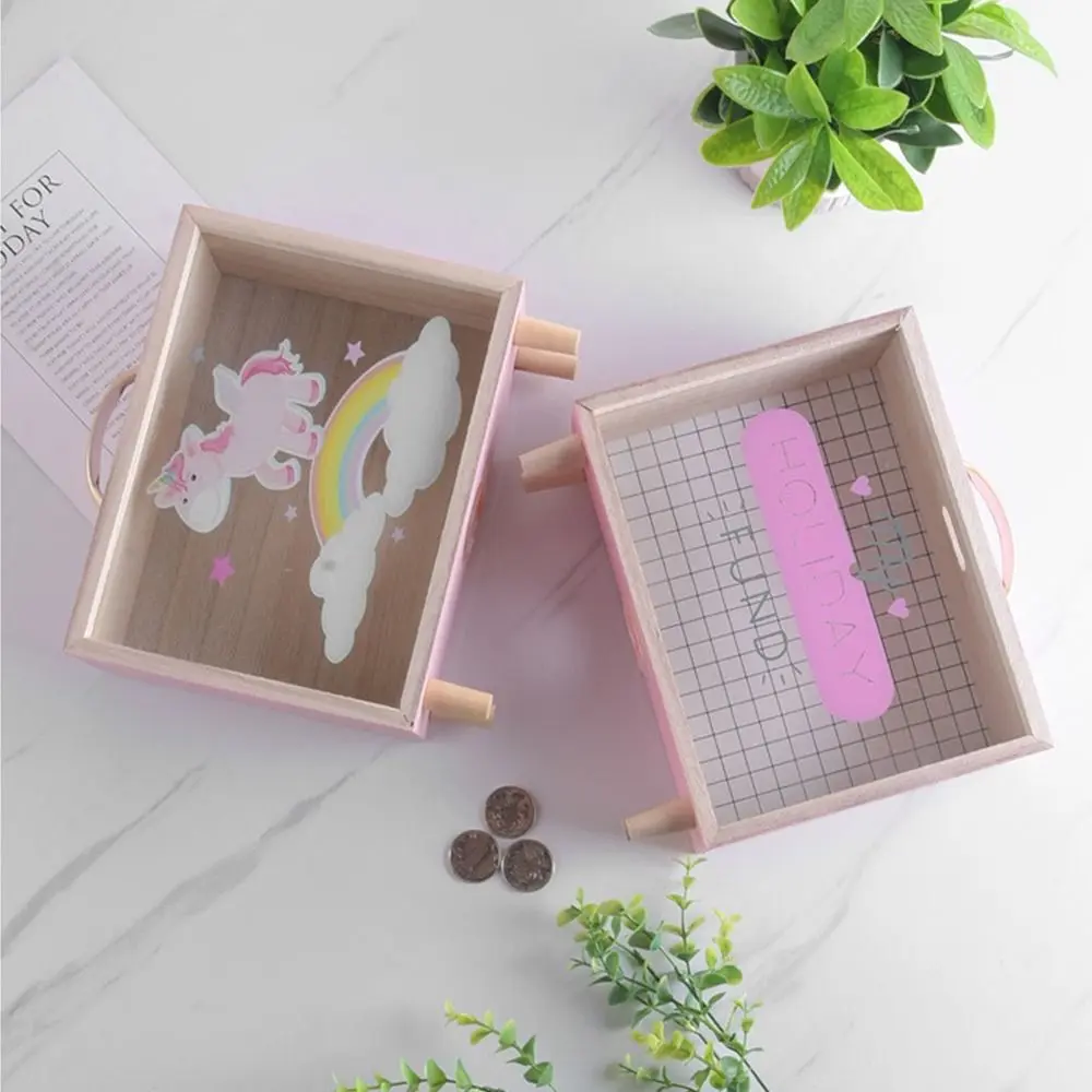 Creative Durable Children'S Desktop Decoration Wooden Photography Prop Savings Tank Birthday Gift Sundry Storage Box Money Box